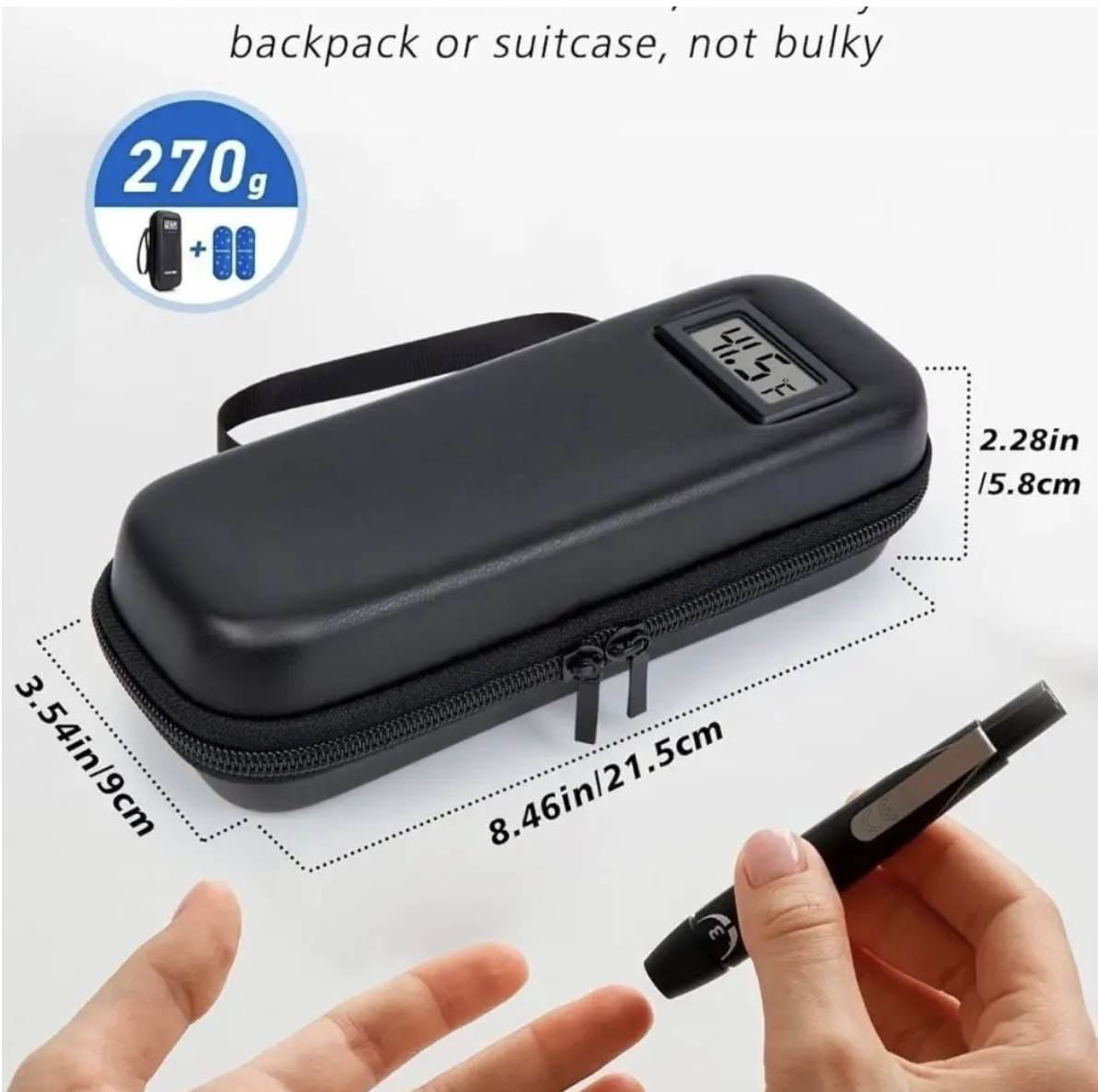Mini Freeze Pocket dimensions: 21.5 cm long, 9 cm wide, 5.8 cm high, 270 grams